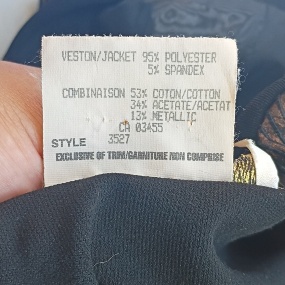 Vintage Black Jacket with Bronze Mesh Accents - Women's Tailored Zip Blazer - Picture 10 of 12